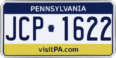 PA license plate JCP1622