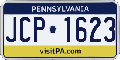 PA license plate JCP1623