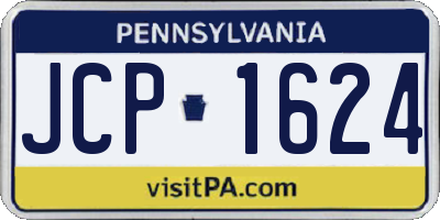 PA license plate JCP1624