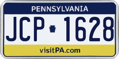 PA license plate JCP1628