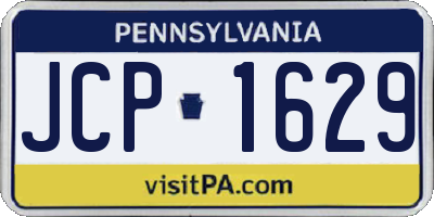 PA license plate JCP1629
