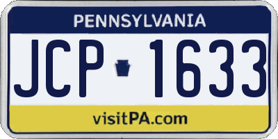 PA license plate JCP1633