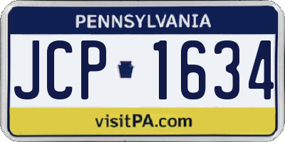 PA license plate JCP1634