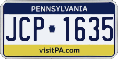 PA license plate JCP1635
