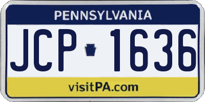 PA license plate JCP1636