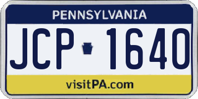 PA license plate JCP1640