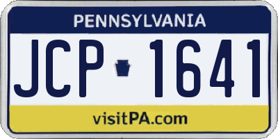 PA license plate JCP1641