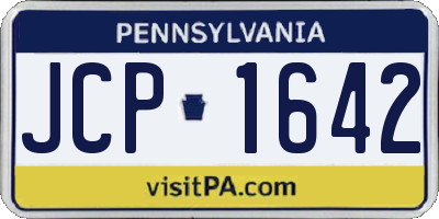 PA license plate JCP1642