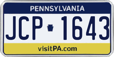 PA license plate JCP1643