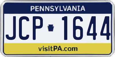 PA license plate JCP1644