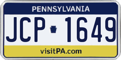 PA license plate JCP1649