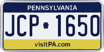 PA license plate JCP1650