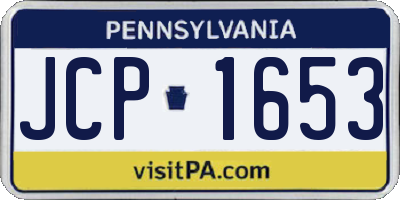 PA license plate JCP1653
