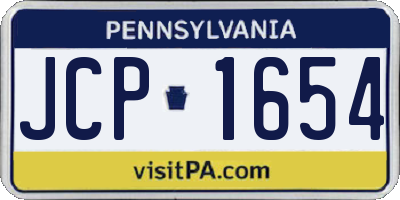 PA license plate JCP1654