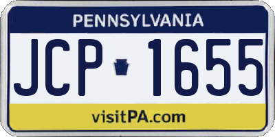 PA license plate JCP1655