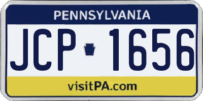 PA license plate JCP1656