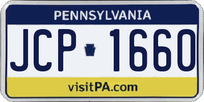 PA license plate JCP1660