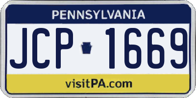 PA license plate JCP1669