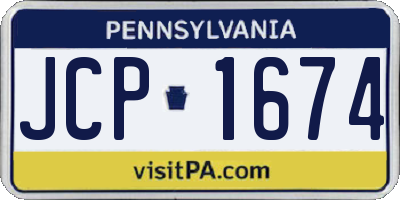PA license plate JCP1674