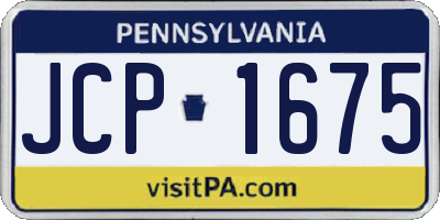 PA license plate JCP1675