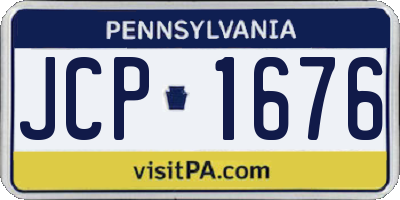 PA license plate JCP1676