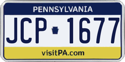 PA license plate JCP1677