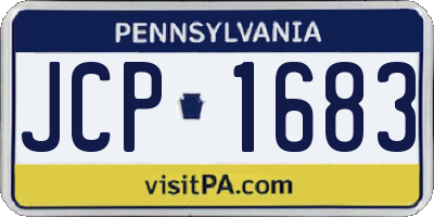 PA license plate JCP1683