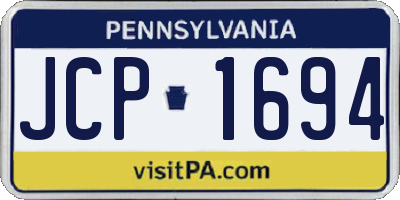 PA license plate JCP1694