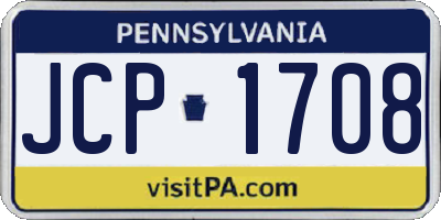 PA license plate JCP1708