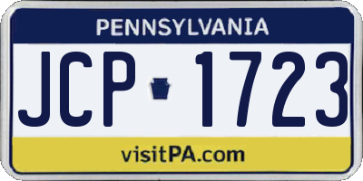 PA license plate JCP1723