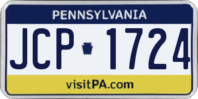 PA license plate JCP1724