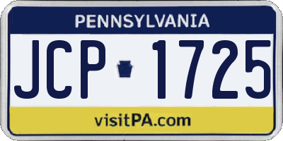 PA license plate JCP1725