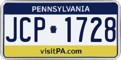 PA license plate JCP1728