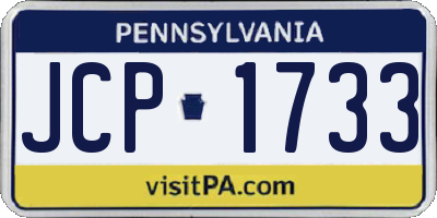 PA license plate JCP1733