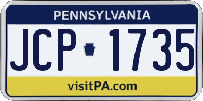 PA license plate JCP1735