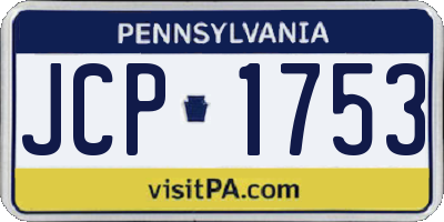 PA license plate JCP1753