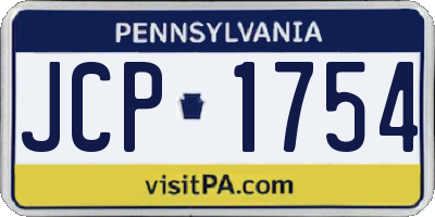 PA license plate JCP1754