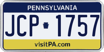 PA license plate JCP1757