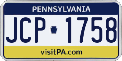 PA license plate JCP1758