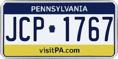 PA license plate JCP1767