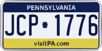 PA license plate JCP1776