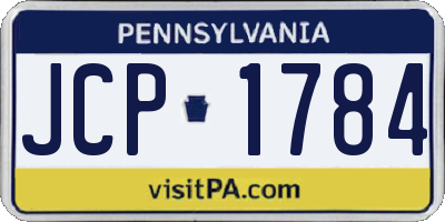 PA license plate JCP1784
