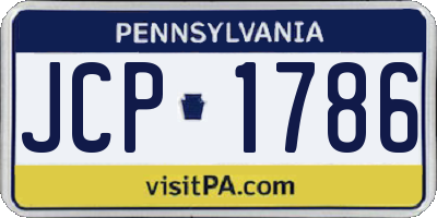 PA license plate JCP1786