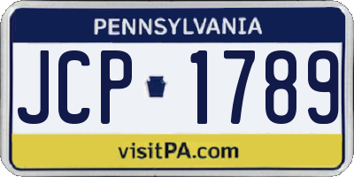 PA license plate JCP1789