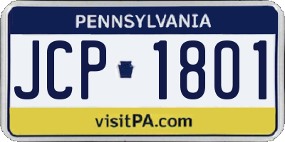 PA license plate JCP1801
