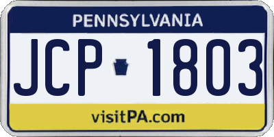 PA license plate JCP1803