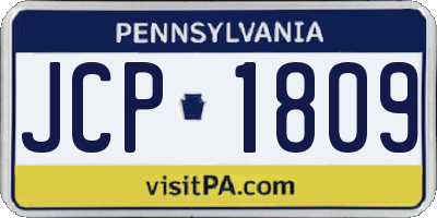 PA license plate JCP1809