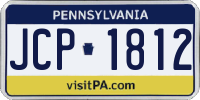 PA license plate JCP1812
