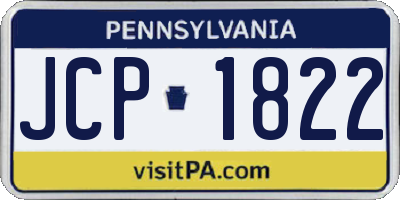 PA license plate JCP1822