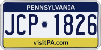 PA license plate JCP1826